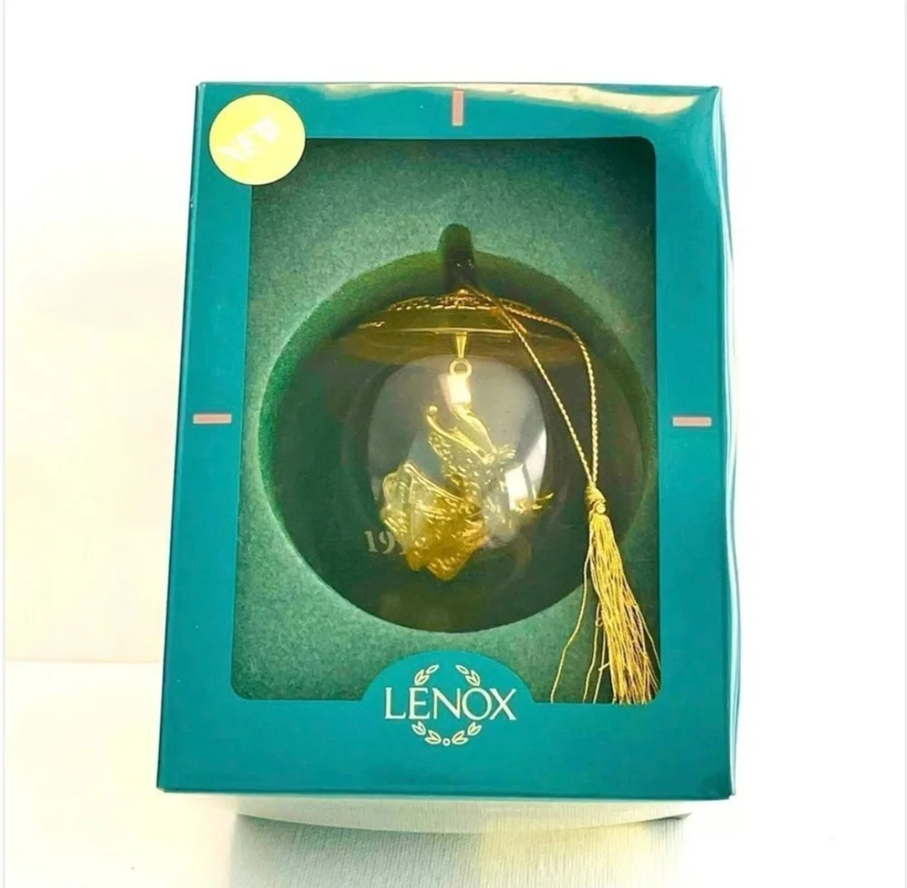 Vintage 1997 Lenox Celestial Angel Ball Crystal Christmas Ornament 3